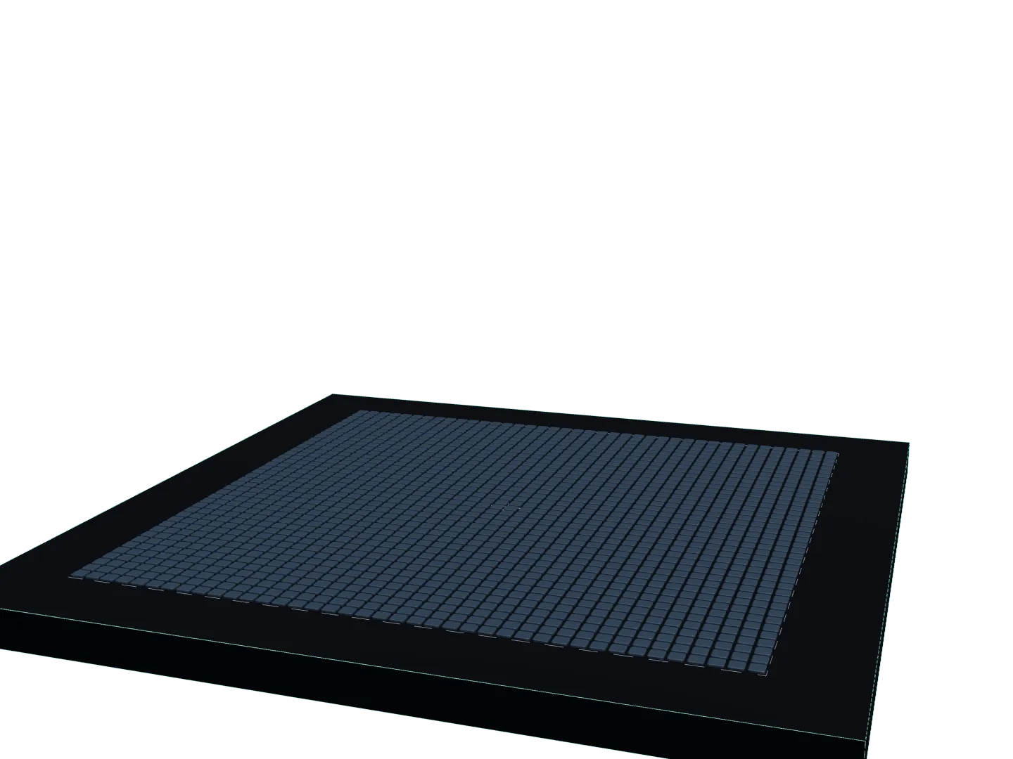 Proteus flat on the Shape Dock: one connected sheet of ShapeCells, every cell in its neutral state